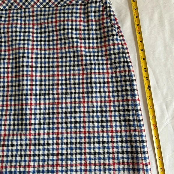 Talbots Women's Skirt 14P Red White Blue/Black Striped A-Line Lined Side Zipper. - Picture 4 of 8
